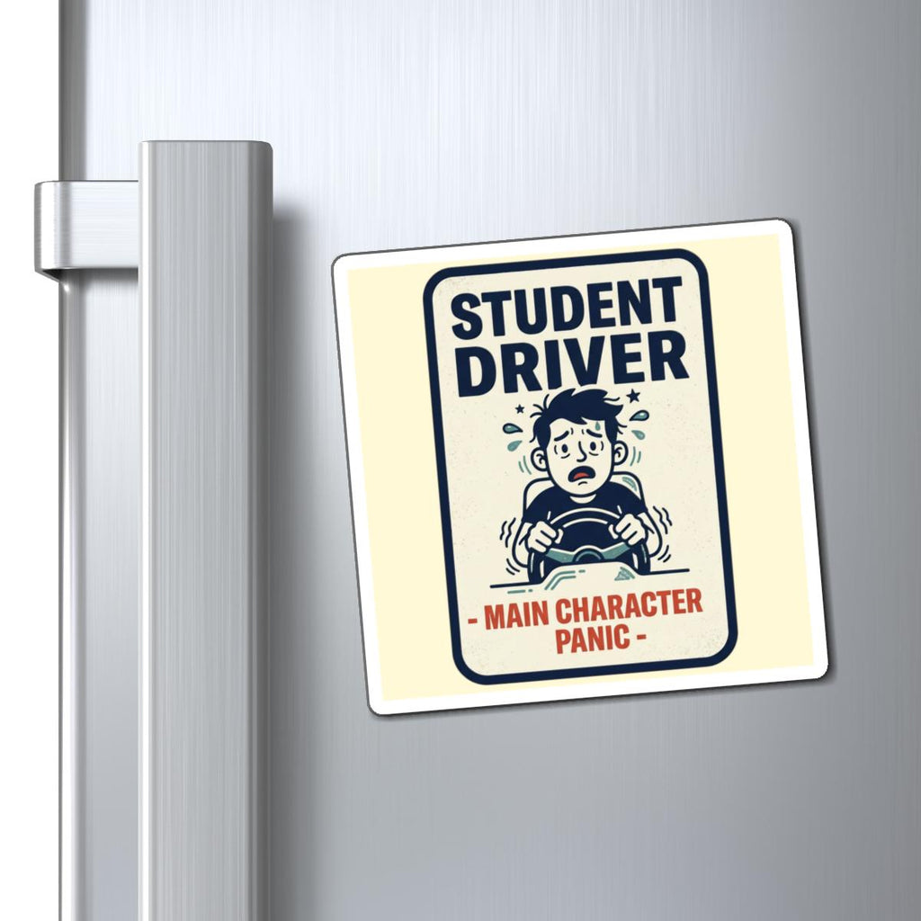 Student Driver Main Character Panic Magnet | Funny Car Learner Sticker
