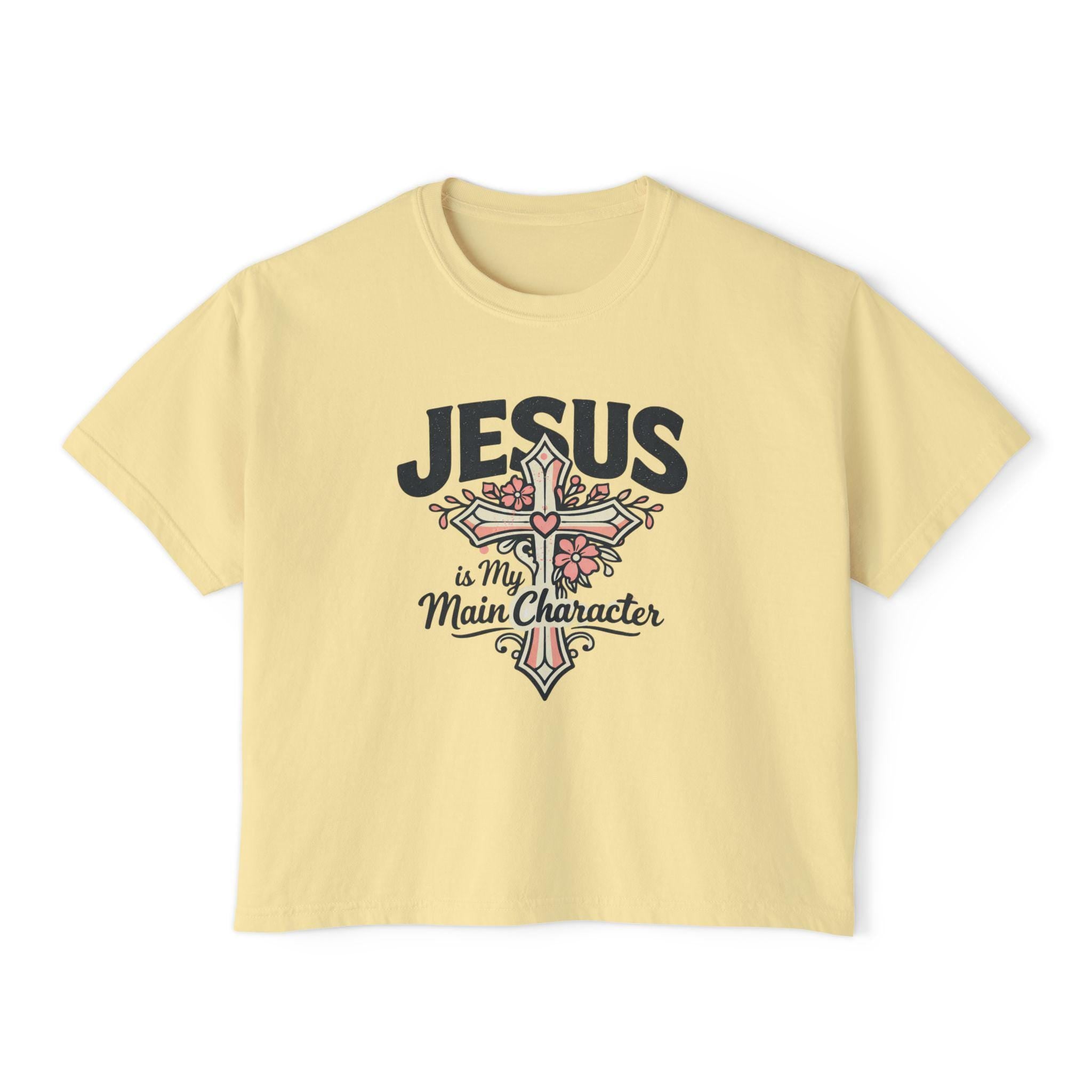 Jesus Is My Main Character Tee | Floral Cross Christian Shirt