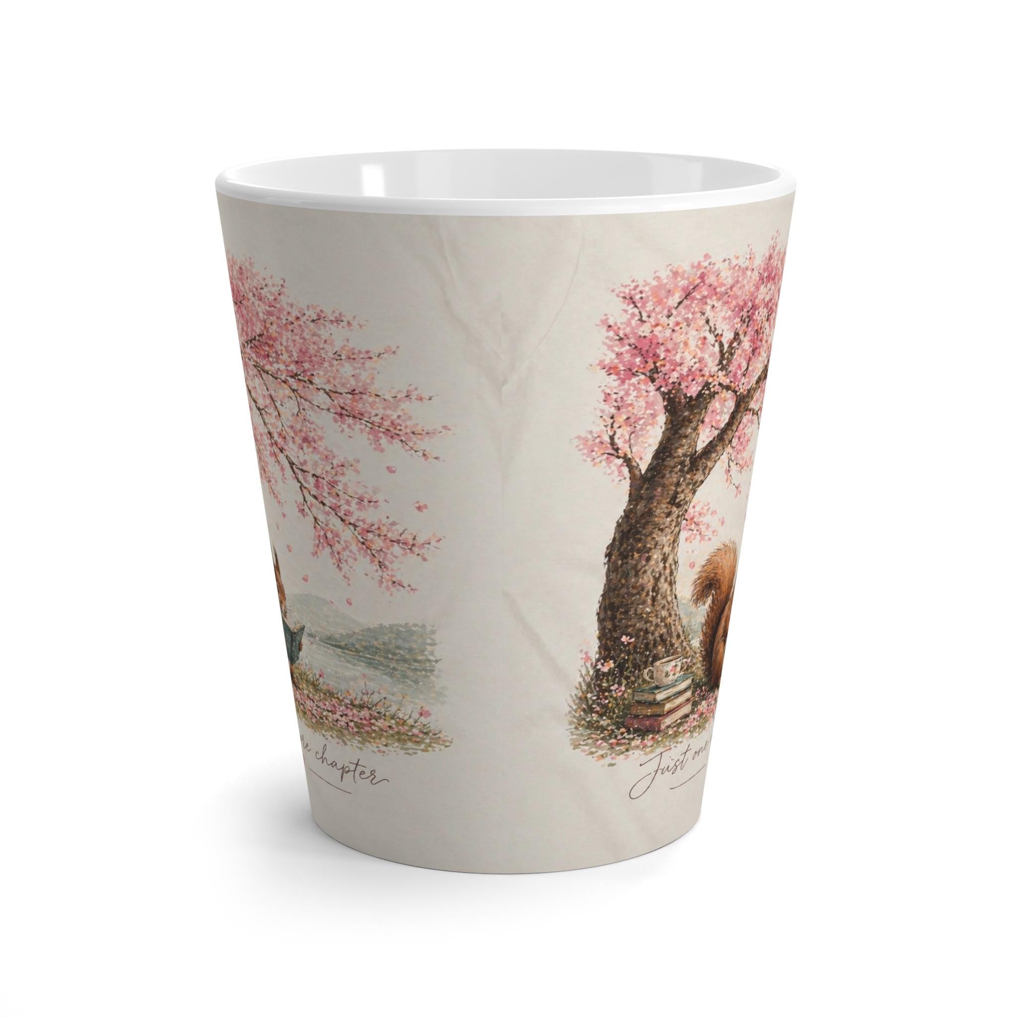 Cherry Blossom Squirrel Latte Mug | Reading Tree Ceramic Mug