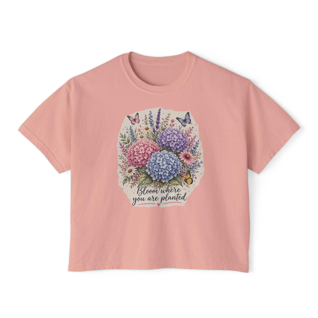 Hydrangea Bouquet Bloom Where You Are Planted T-Shirt | Floral, Butterflies