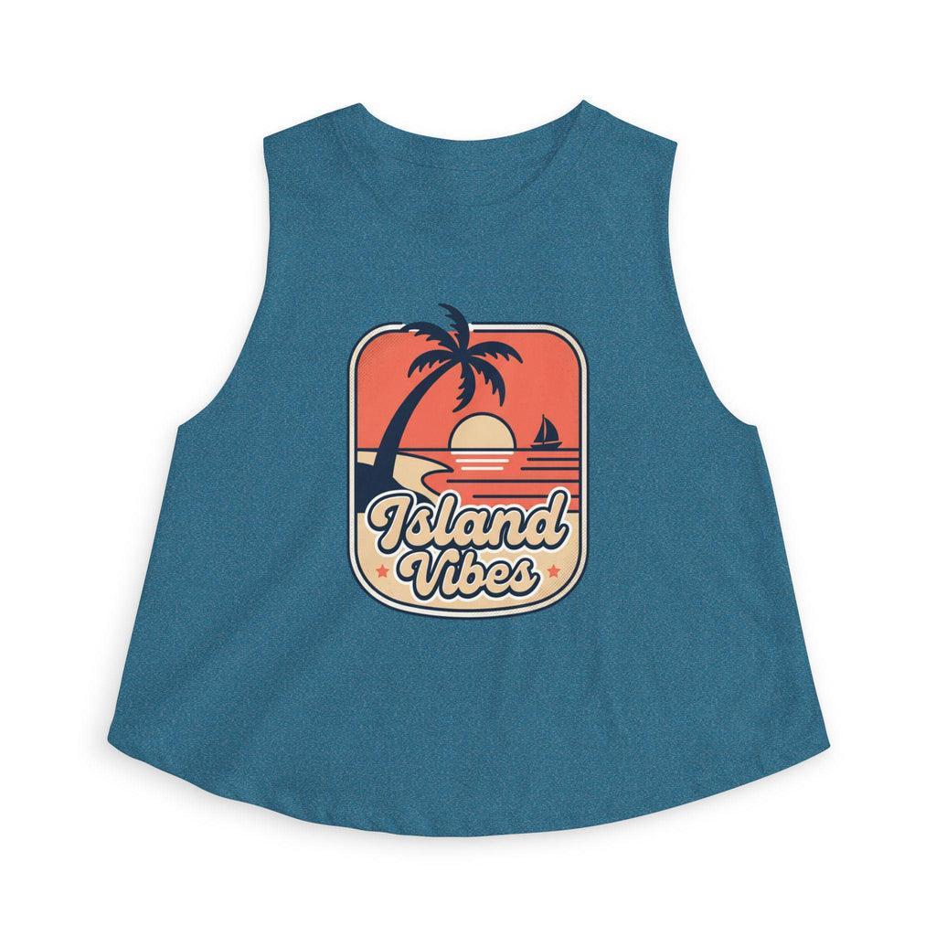 Island Vibes Sunset Palm Crop Top | Tropical Beachwear