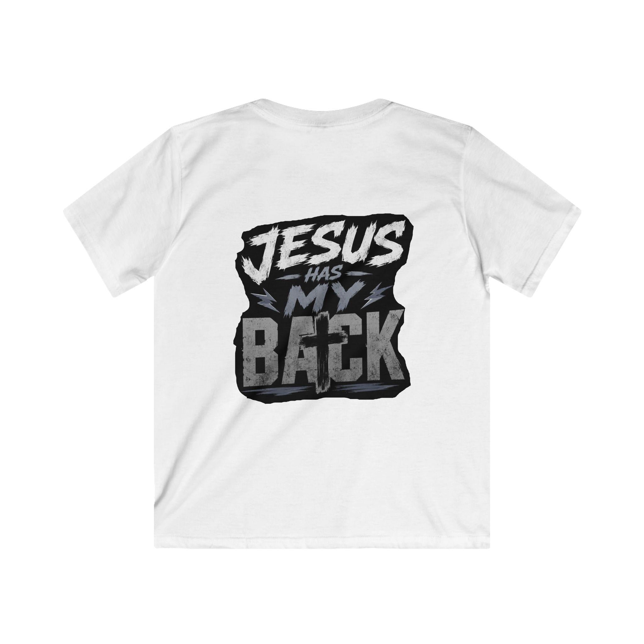 Jesus Has My Back kids tee | Christian cross shirt