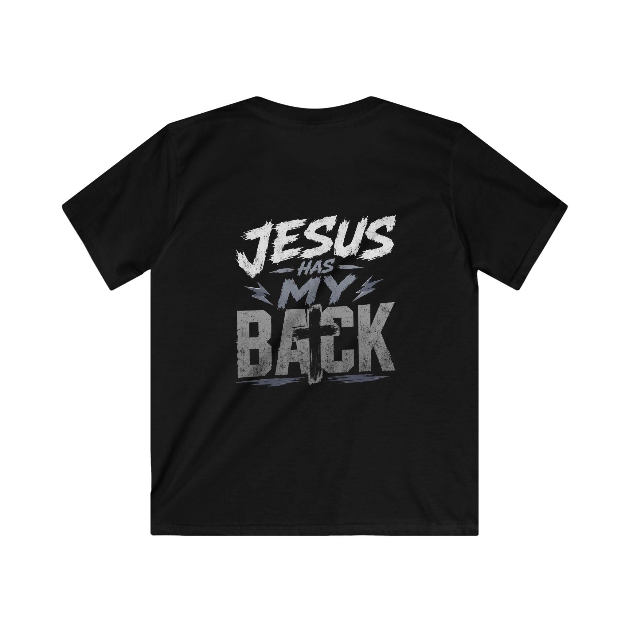 Jesus Has My Back kids tee | Christian cross shirt