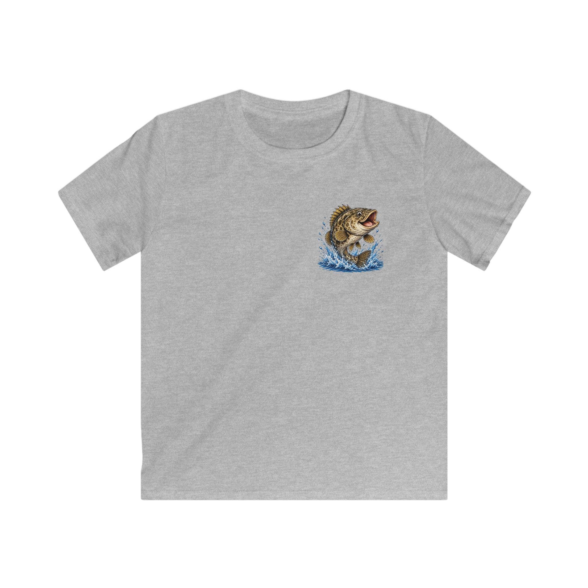 Jumping Bass Fish Kids T-Shirt | Fishing Graphic, Splash Design