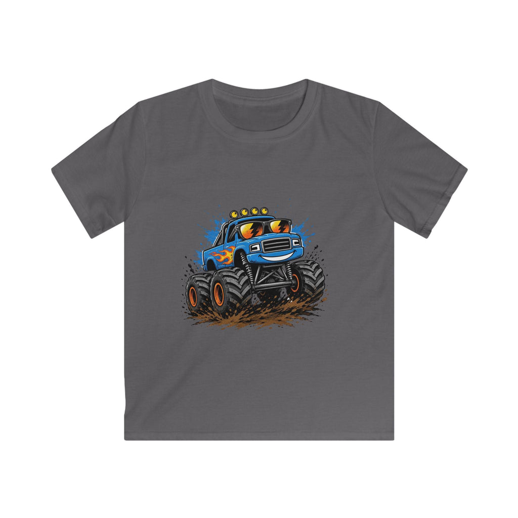 Blue Monster Truck Kids Tee | Mud Splash Racing, Off-Road Vehicle