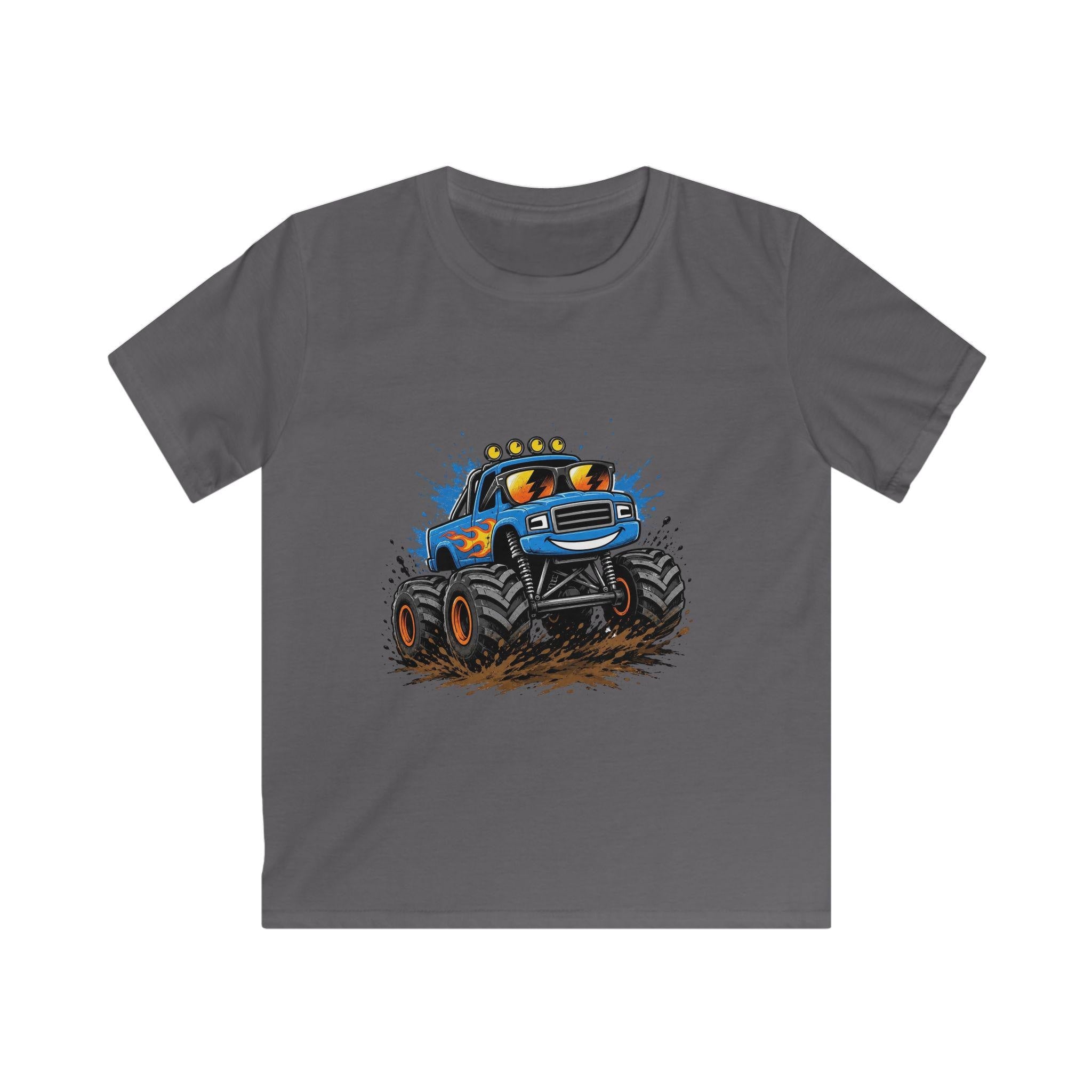 Blue Monster Truck Kids Tee | Mud Splash Racing, Off-Road Vehicle