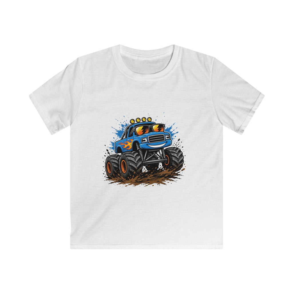 Blue Monster Truck Kids Tee | Mud Splash Racing, Off-Road Vehicle