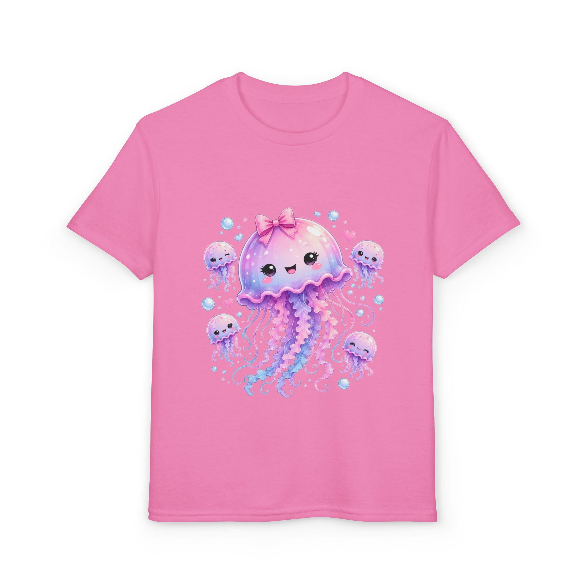 Kawaii Jellyfish Kids T-Shirt | Pastel Pink Purple Cute Octopus