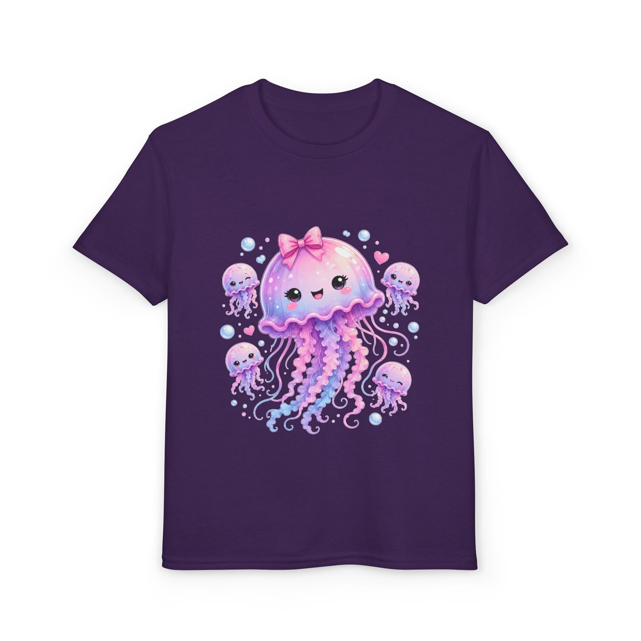 Kawaii Jellyfish Kids T-Shirt | Pastel Pink Purple Cute Octopus
