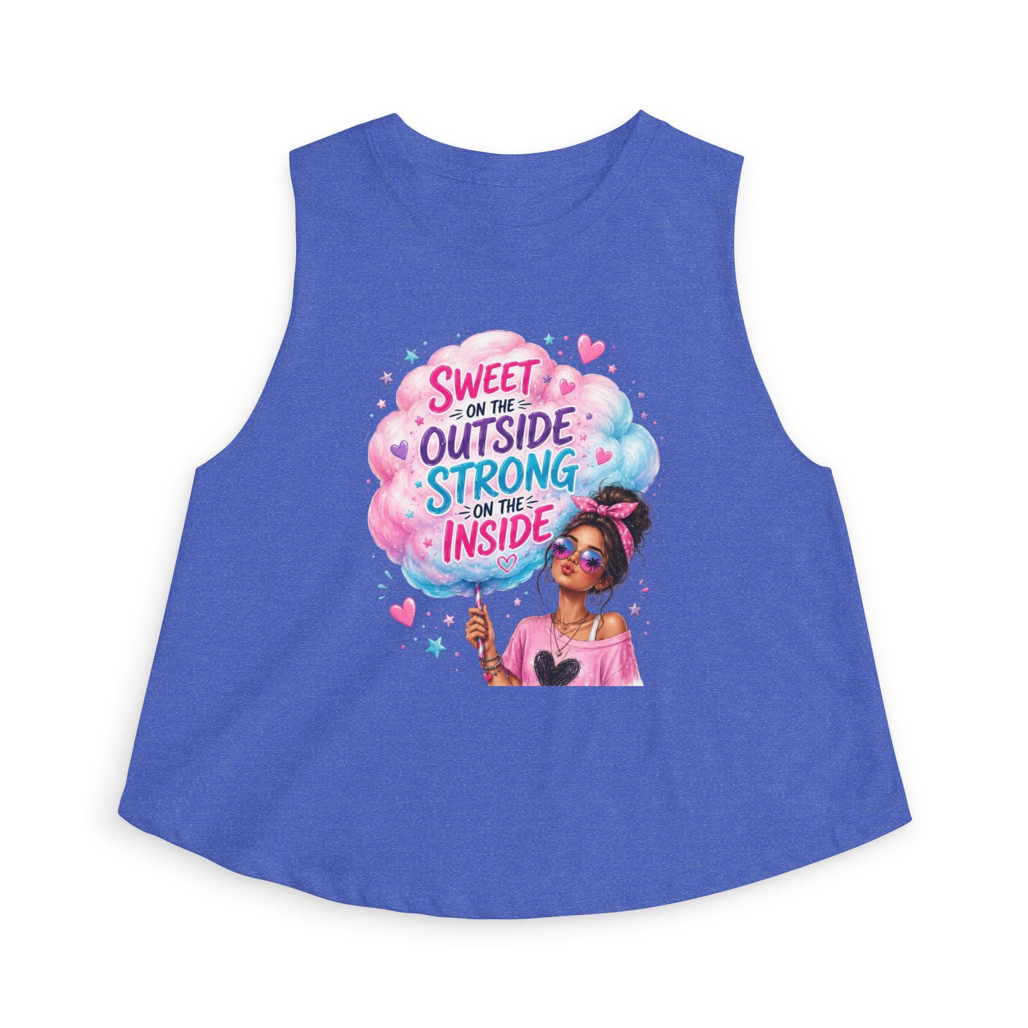 Sweet on the Outside Strong on the Inside Crop Top | Cotton Graphic Tank