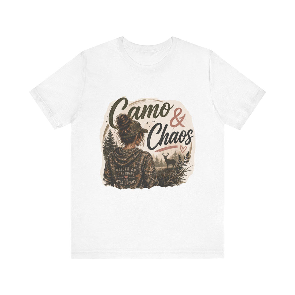 Camo & Chaos Graphic Tee | Hunting Deer Scene T-Shirt