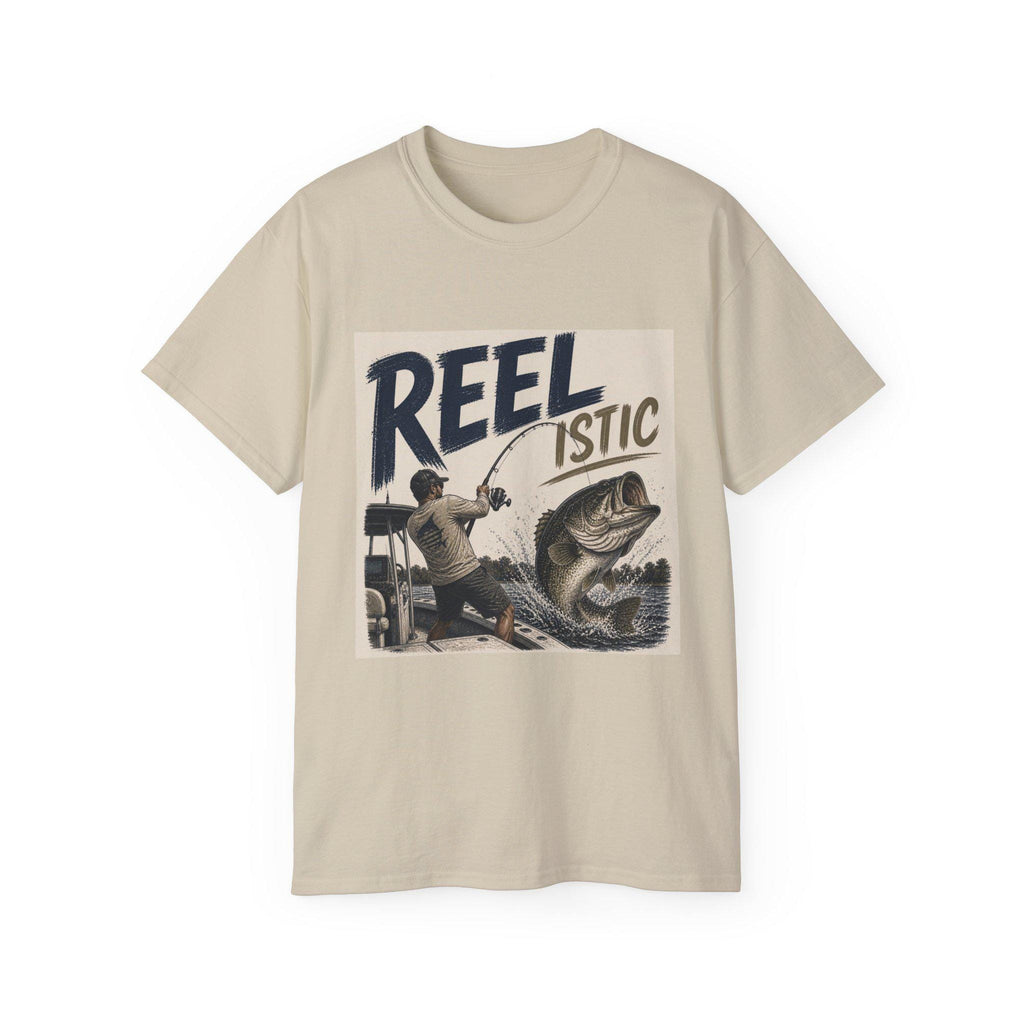 Reel-istic Fishing Graphic Tee | Bass Angler Retro Illustration