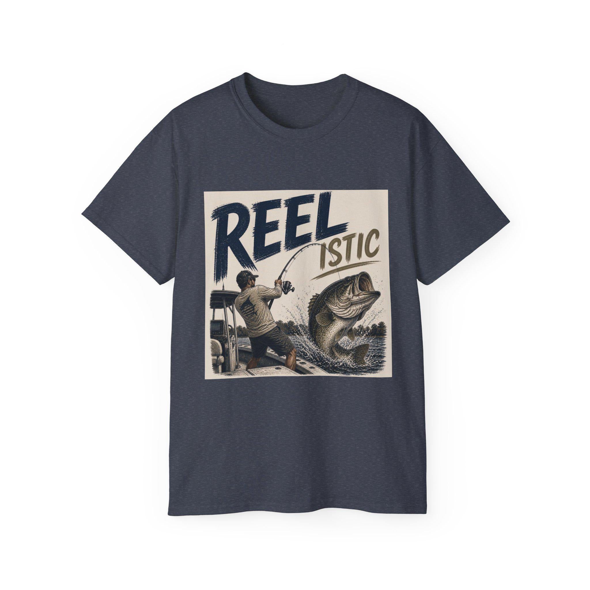 Reel-istic Fishing Graphic Tee | Bass Angler Retro Illustration