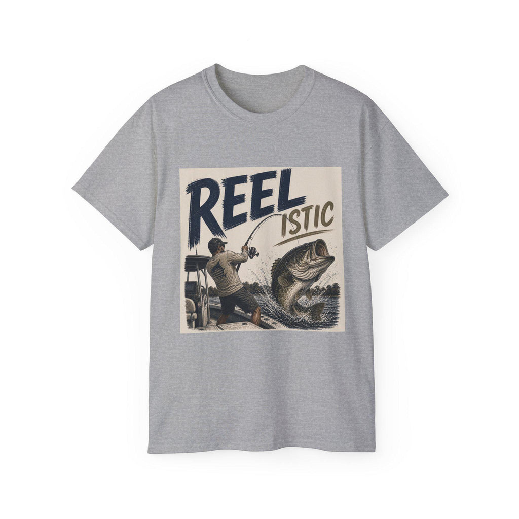 Reel-istic Fishing Graphic Tee | Bass Angler Retro Illustration