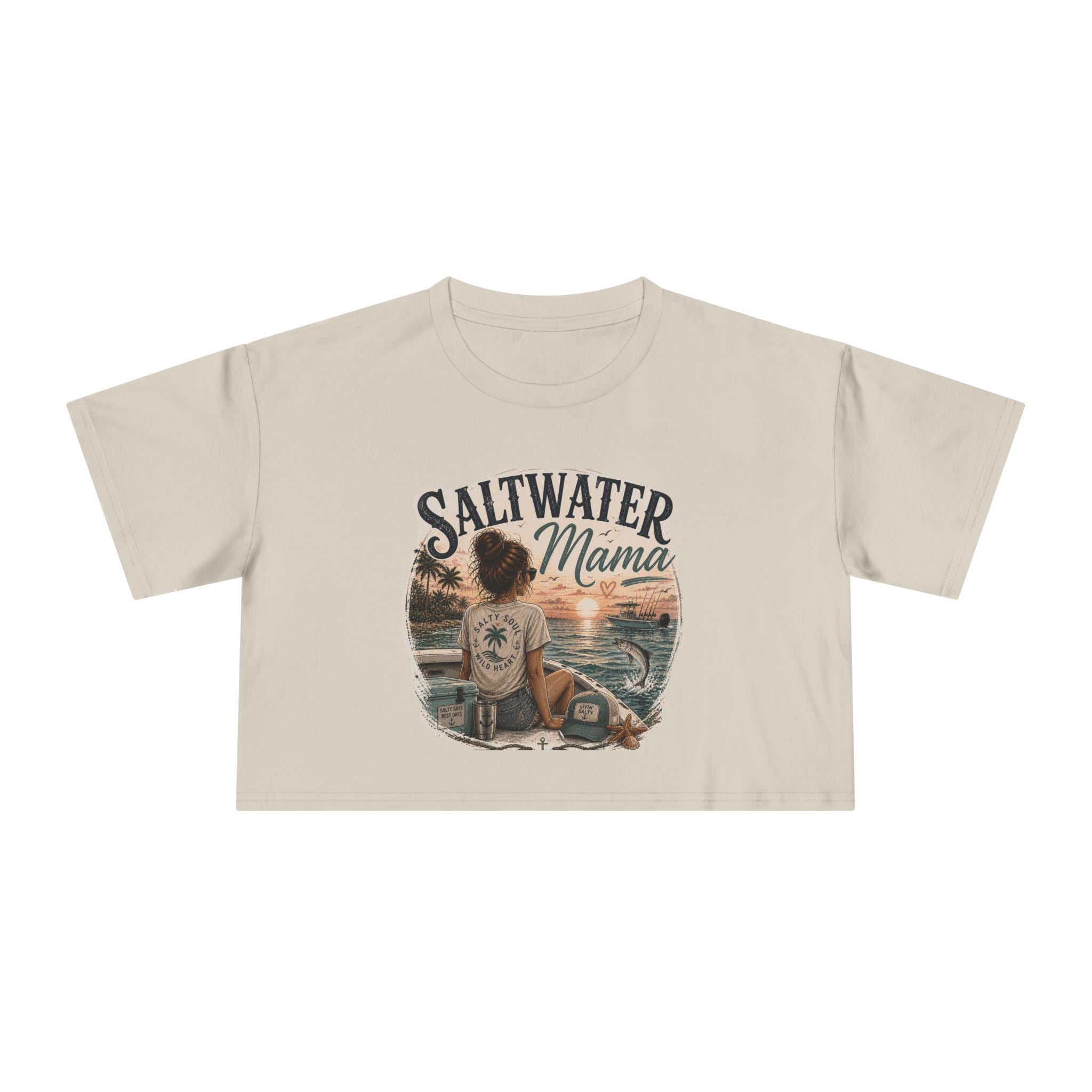 Saltwater Mama Beach Scene T-Shirt | Crop Tee