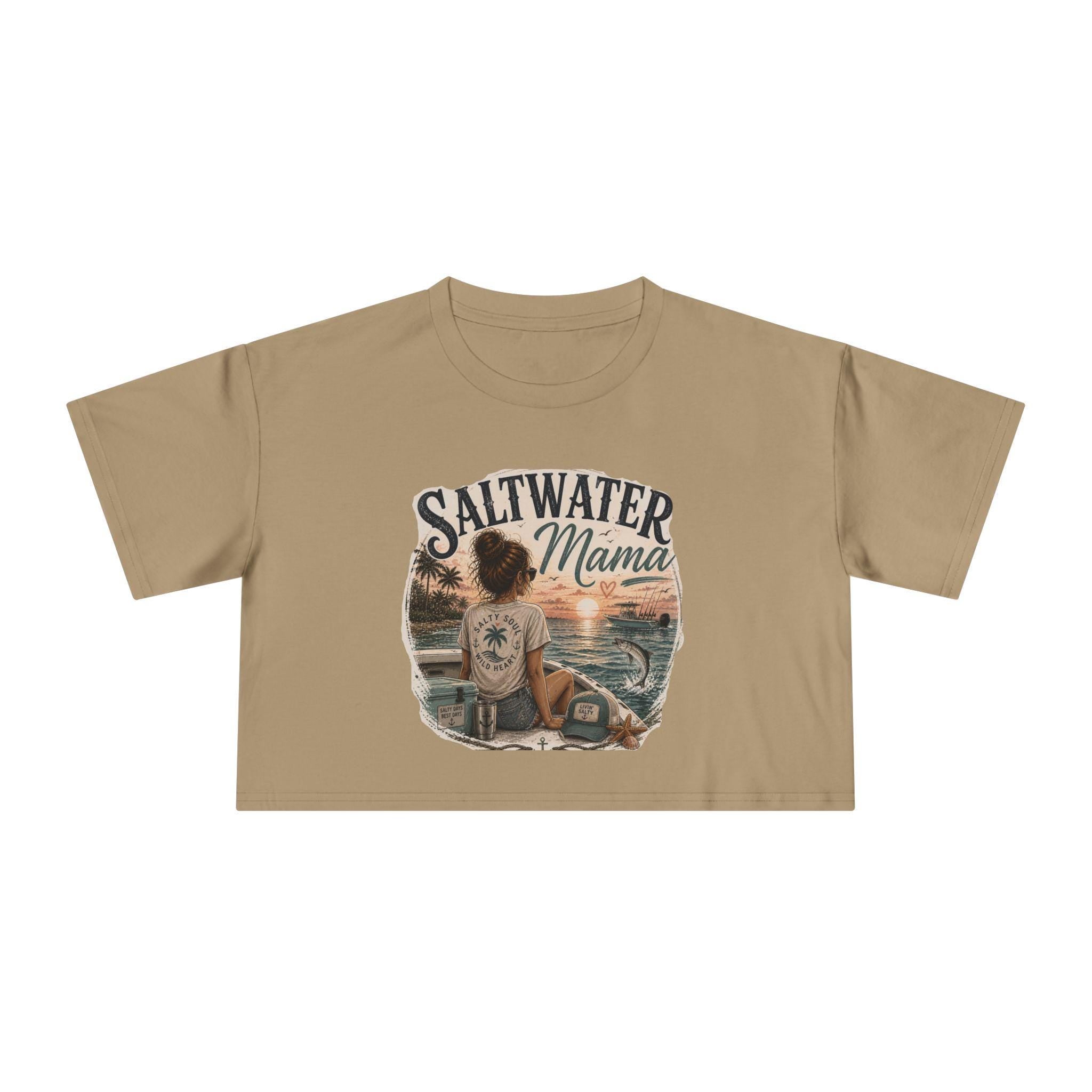 Saltwater Mama Beach Scene T-Shirt | Crop Tee