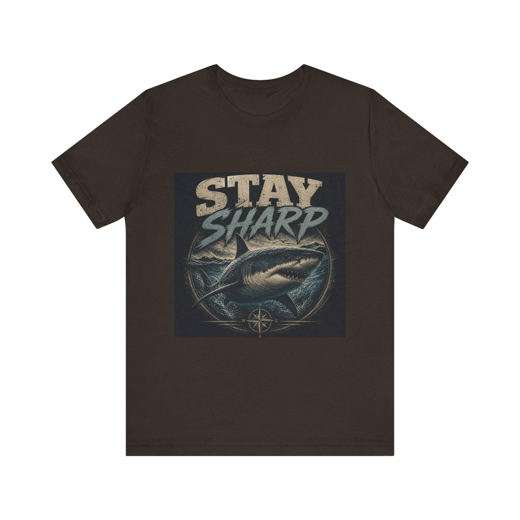 Stay Sharp Shark Tee | Vintage Nautical Compass Illustration