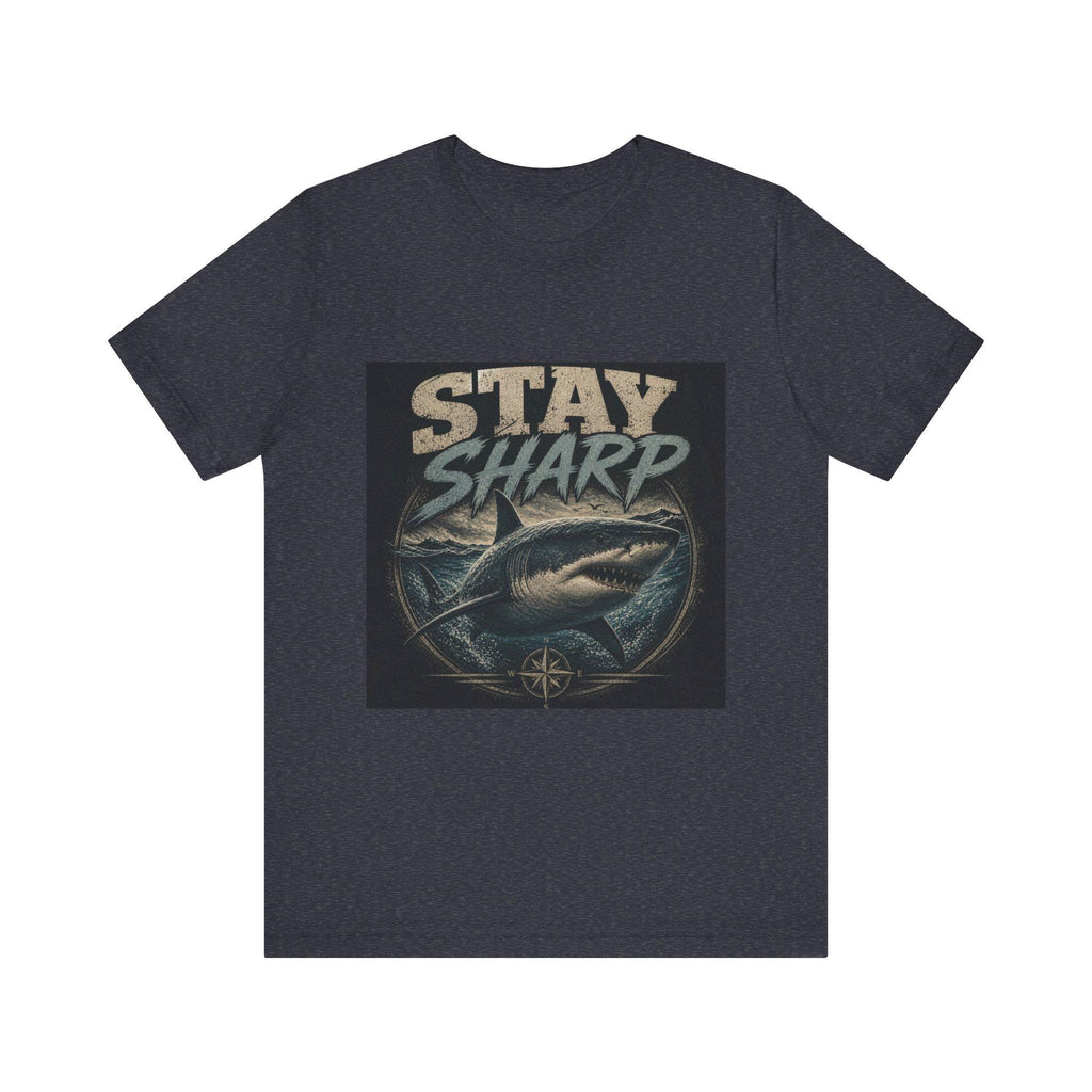 Stay Sharp Shark Tee | Vintage Nautical Compass Illustration