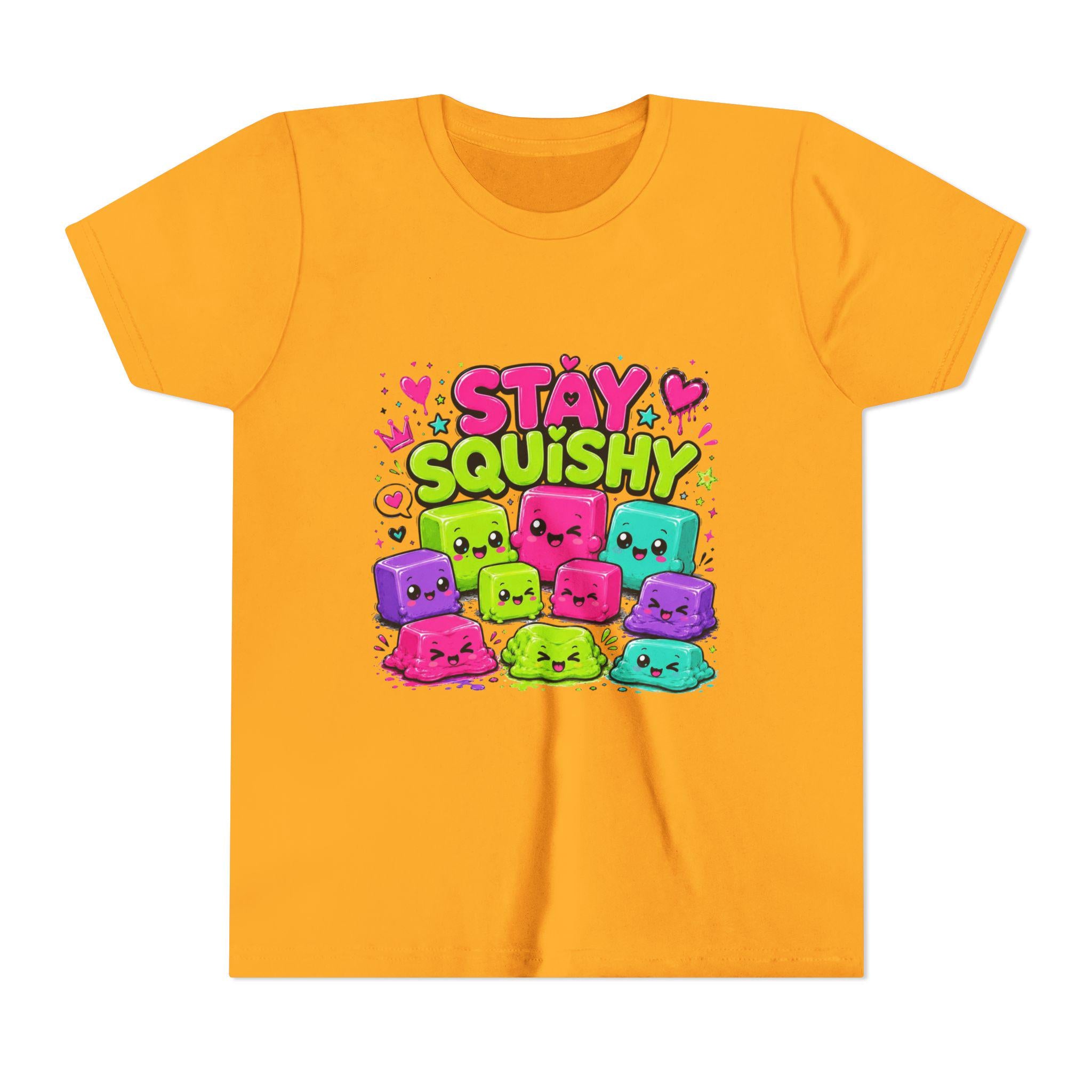 Stay Squishy Cute Slime Characters Youth Tee | Colorful Kawaii Graphic