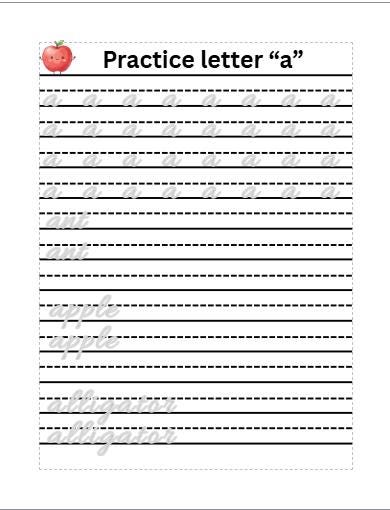 Printable Cursive Workbook for Kids A-Z, Handwriting Practice Sheets, Homeschool PDF, Digital Download