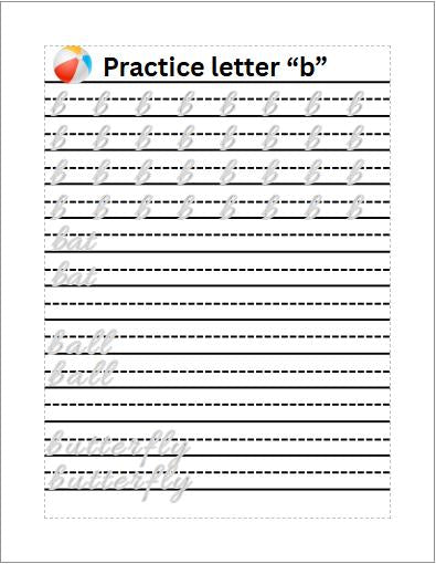 Printable Cursive Workbook for Kids A-Z, Handwriting Practice Sheets, Homeschool PDF, Digital Download