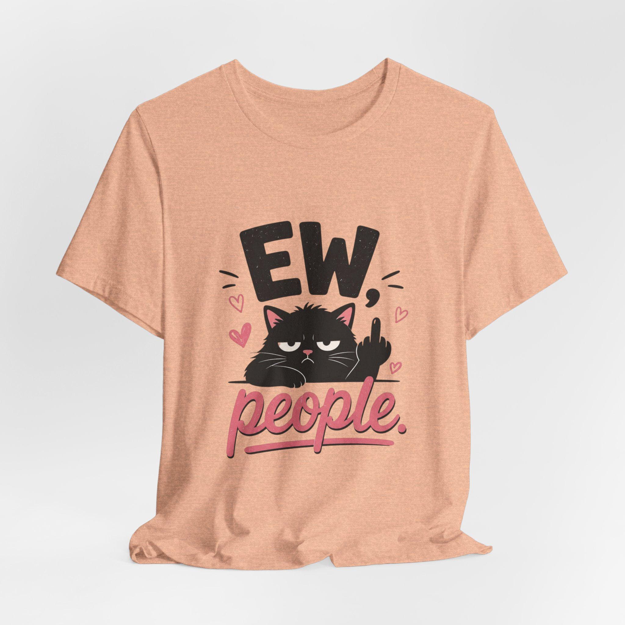 Ew People black cat graphic T-Shirt | funny sarcastic cat tee