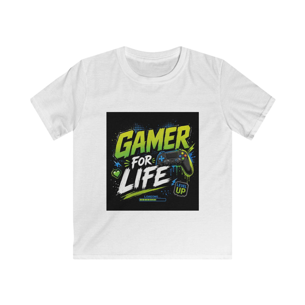 Gamer For Life Kids Tee | Video Game Controller, Neon Gamer Design