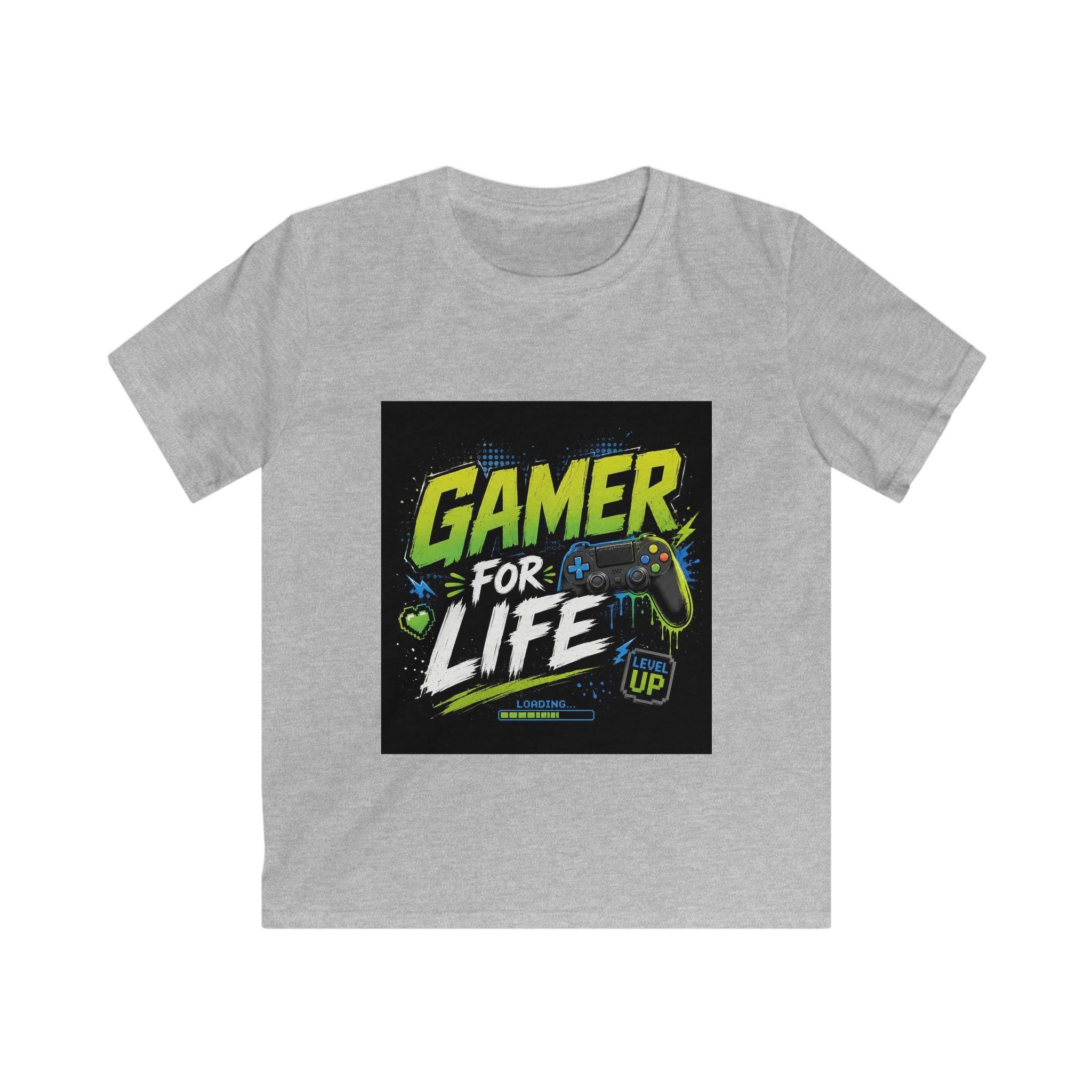 Gamer For Life Kids Tee | Video Game Controller, Neon Gamer Design
