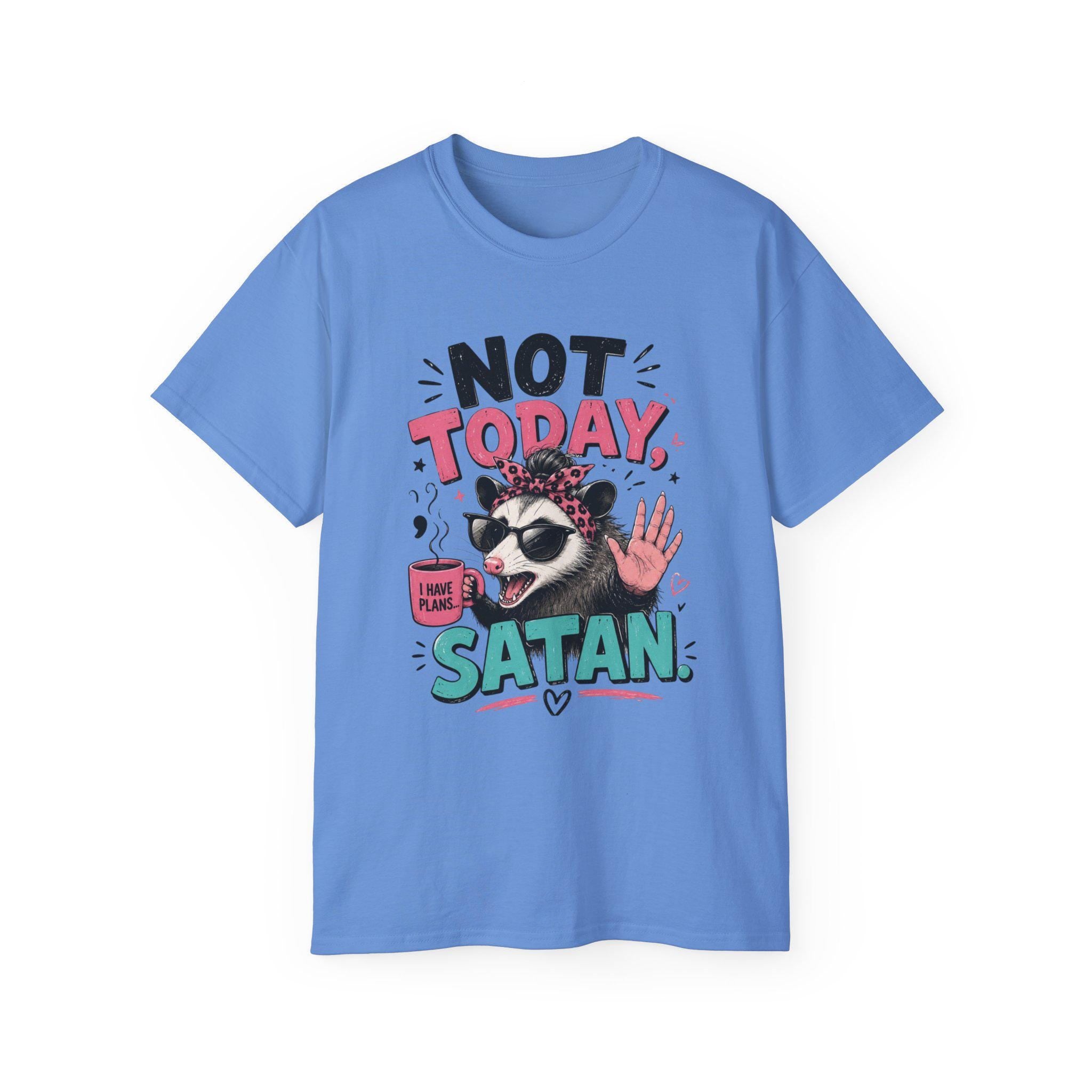 Not Today Satan raccoon graphic Tee | funny sarcastic slogan shirt