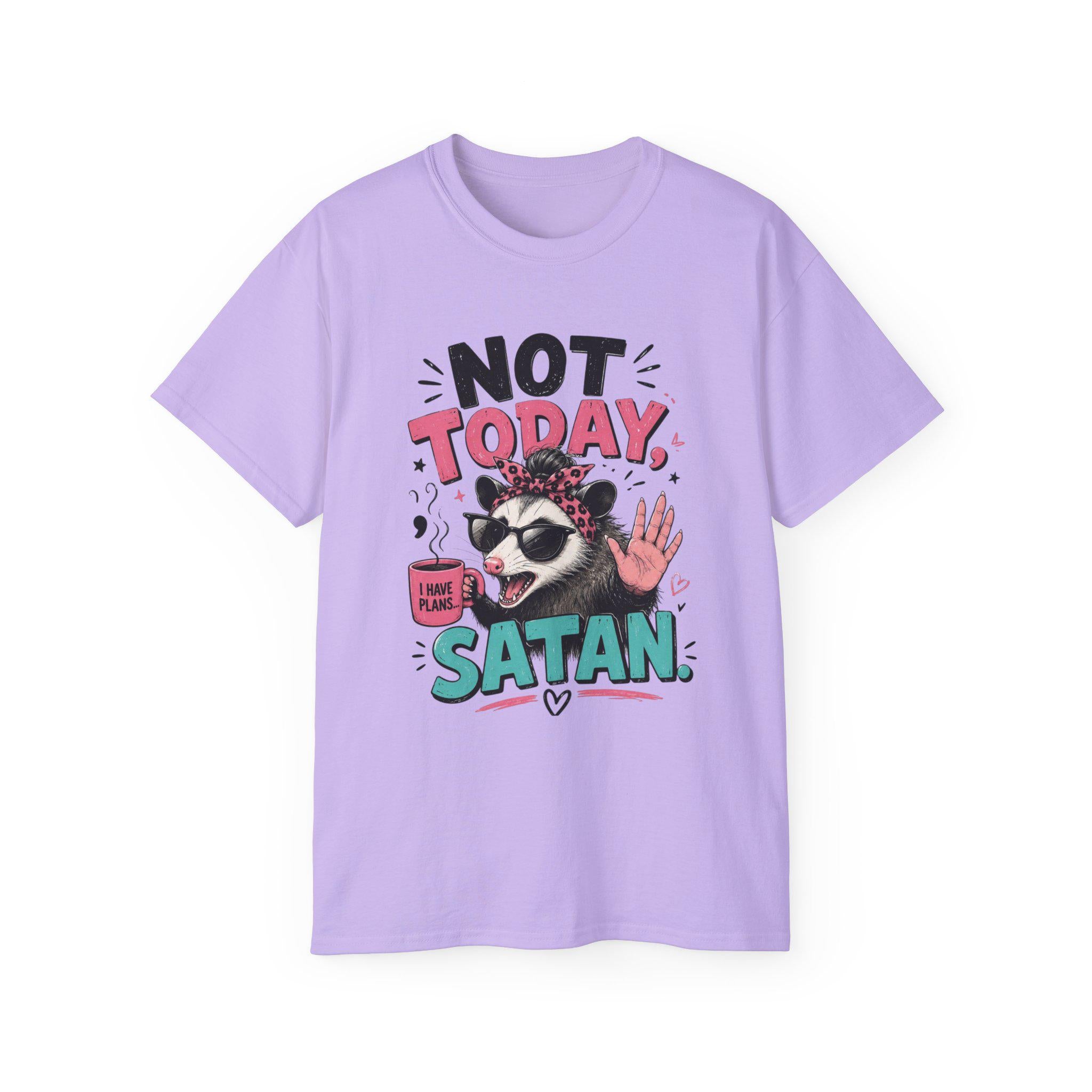 Not Today Satan raccoon graphic Tee | funny sarcastic slogan shirt