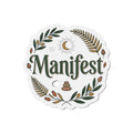 Manifest wreath die-cut magnet | spiritual affirmation fridge magnet