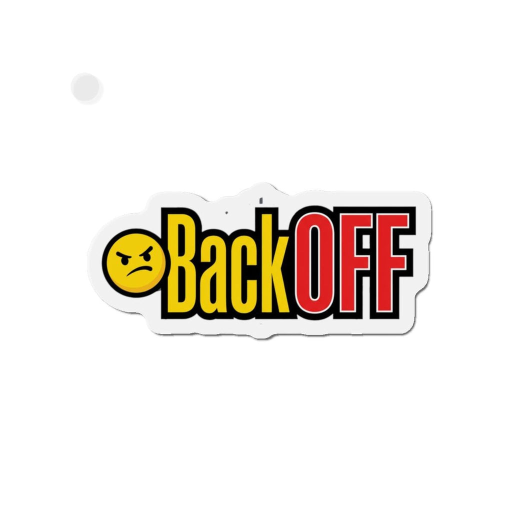 Angry Emoji Back OFF Die-Cut Magnet | Refrigerator Sticker