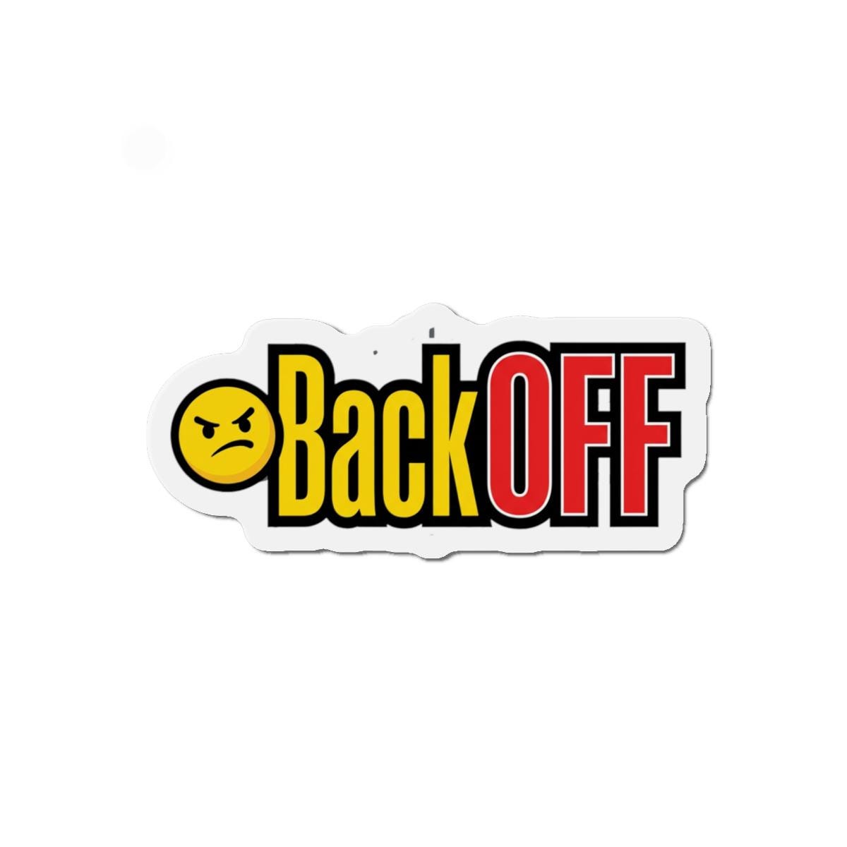 Angry Emoji Back OFF Die-Cut Magnet | Refrigerator Sticker