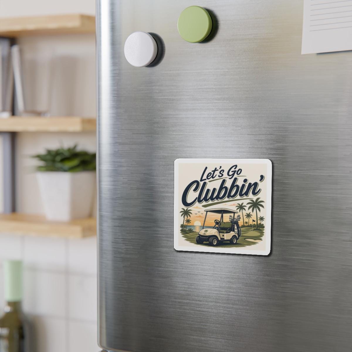 Golf Cart Magnet | Sunset Beach Clubbin' Die-Cut Vinyl Sticker