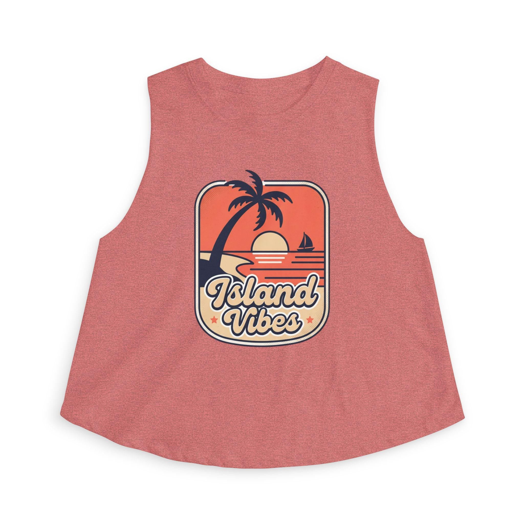 Island Vibes Sunset Palm Crop Top | Tropical Beachwear