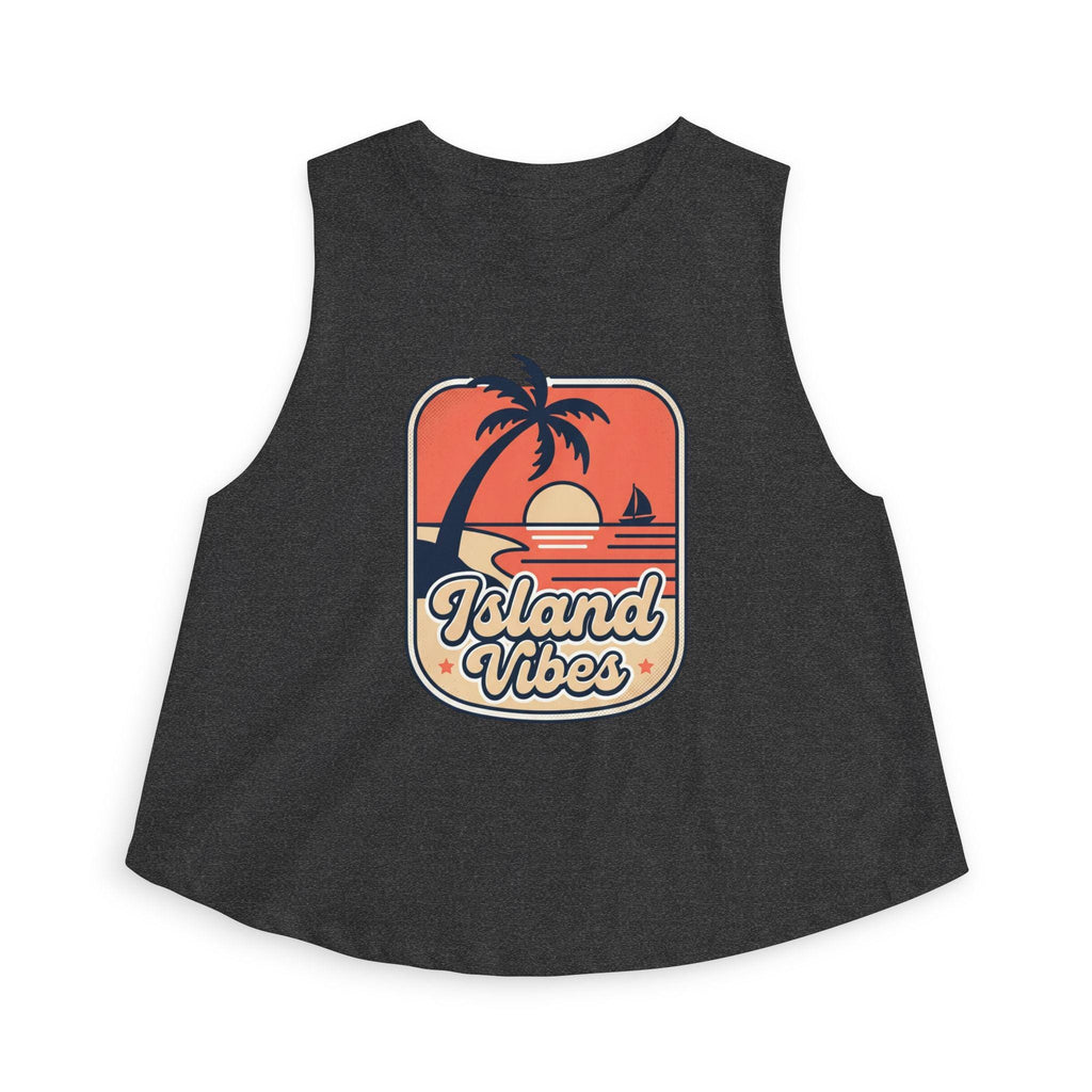Island Vibes Sunset Palm Crop Top | Tropical Beachwear