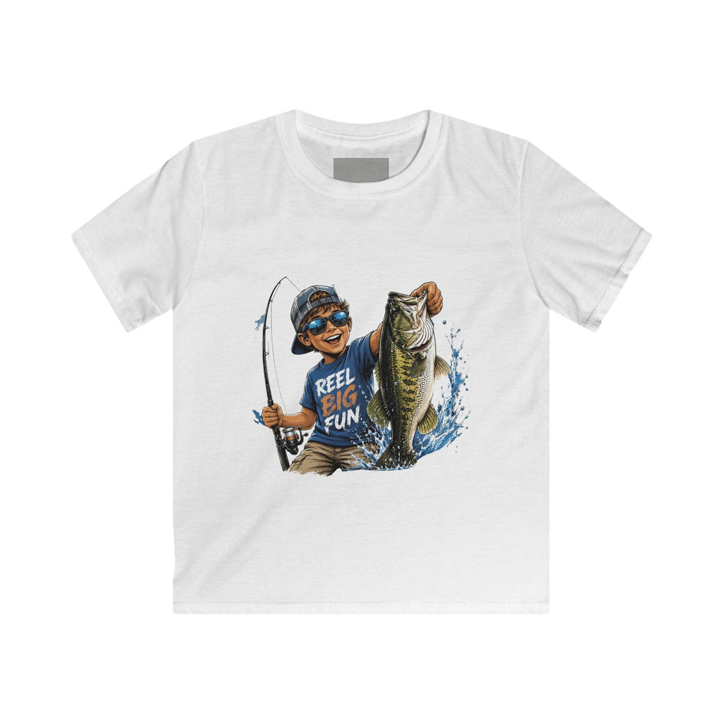 Kid Fisherboy Holding Big Bass Tee | Reel Fun Fishing Kids Shirt