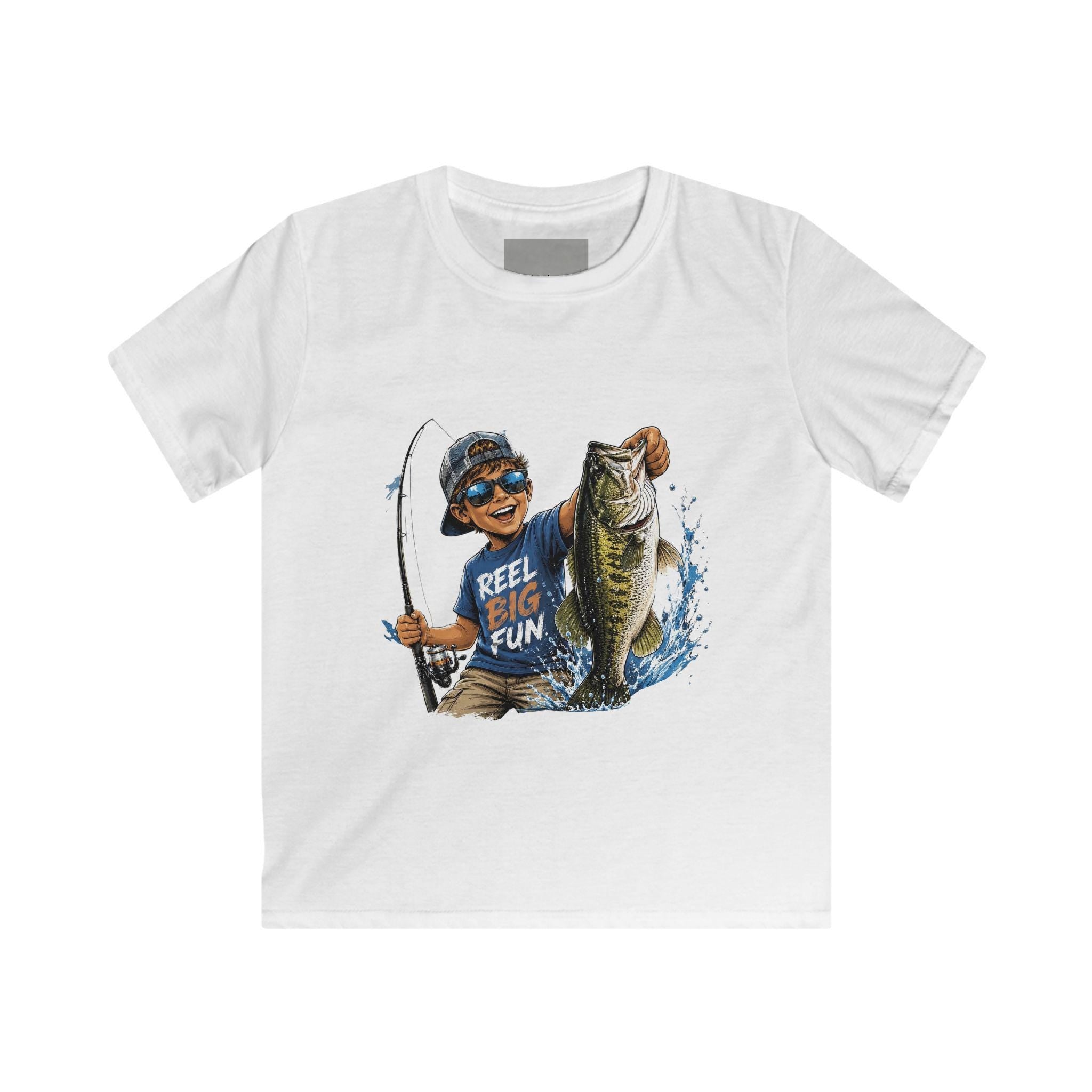 Kid Fisherboy Holding Big Bass Tee | Reel Fun Fishing Kids Shirt
