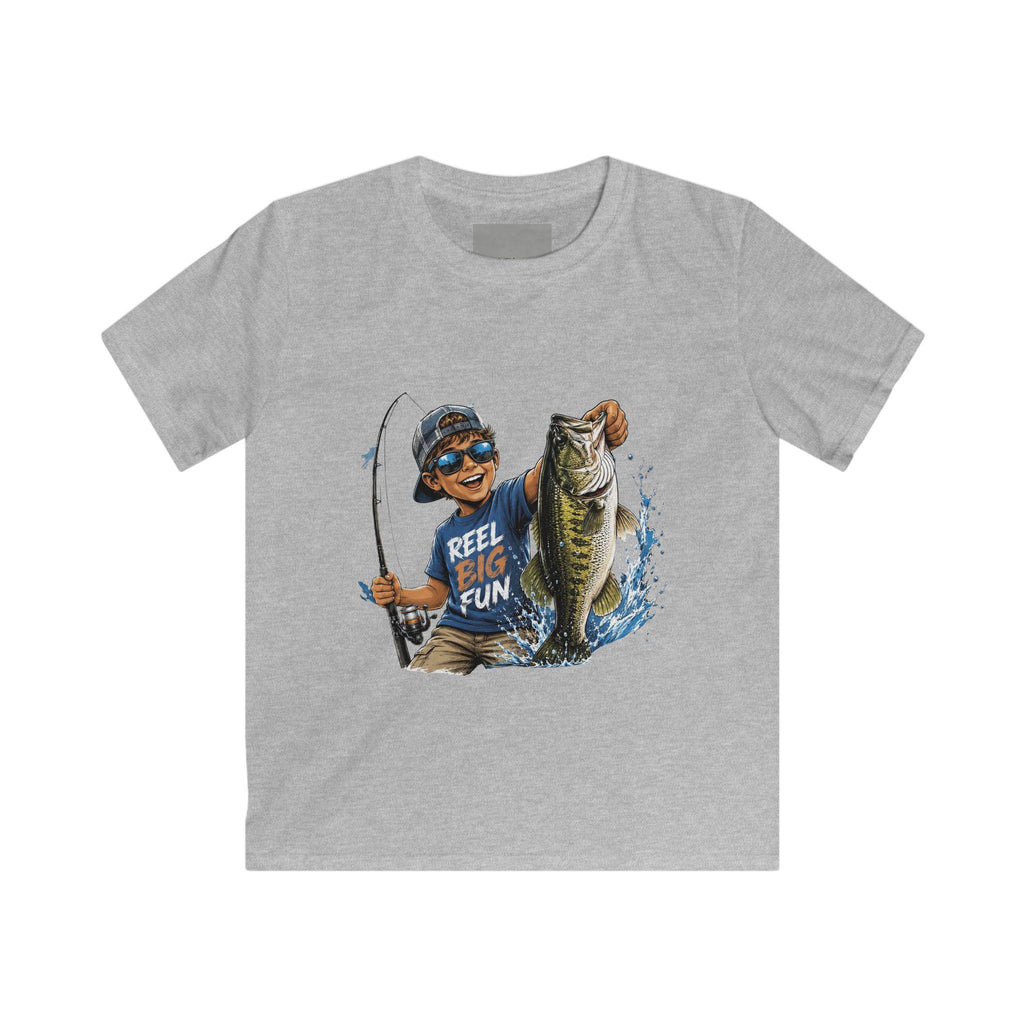 Kid Fisherboy Holding Big Bass Tee | Reel Fun Fishing Kids Shirt