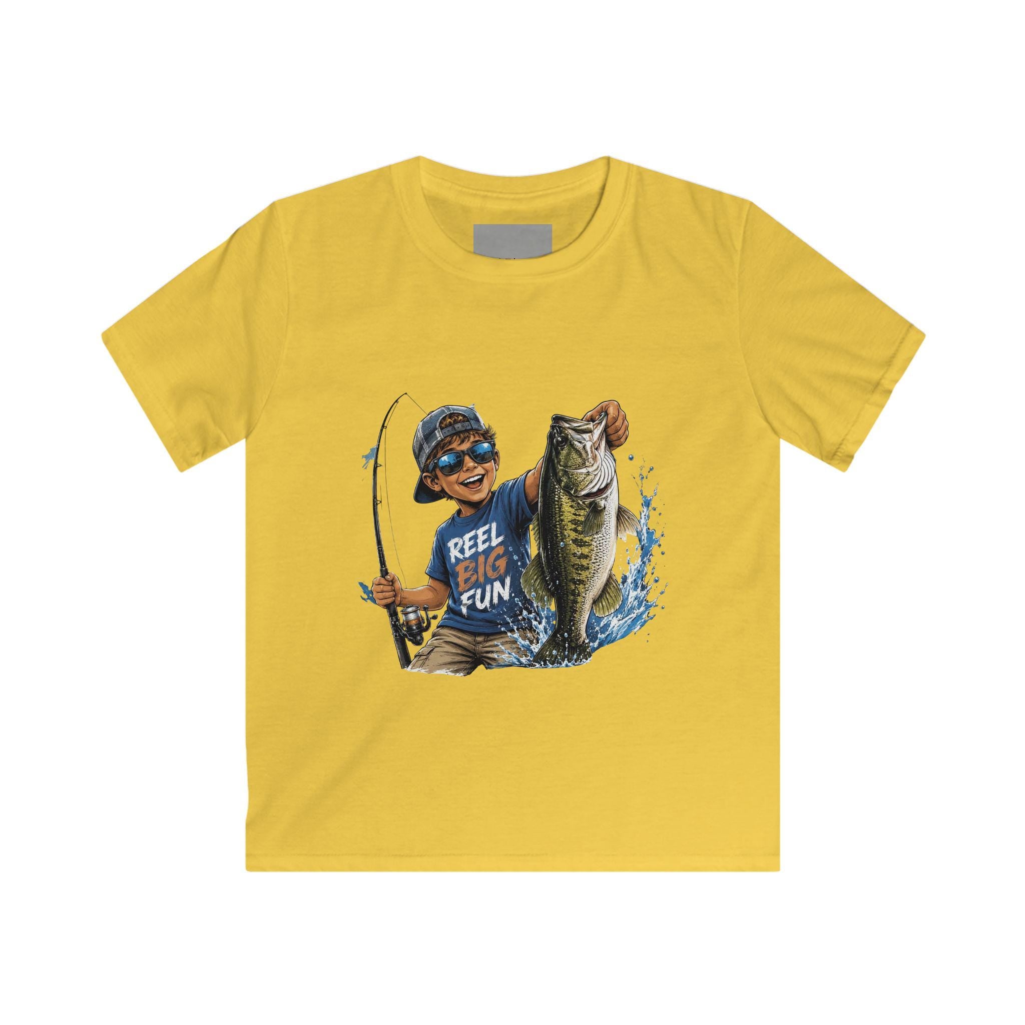 Kid Fisherboy Holding Big Bass Tee | Reel Fun Fishing Kids Shirt