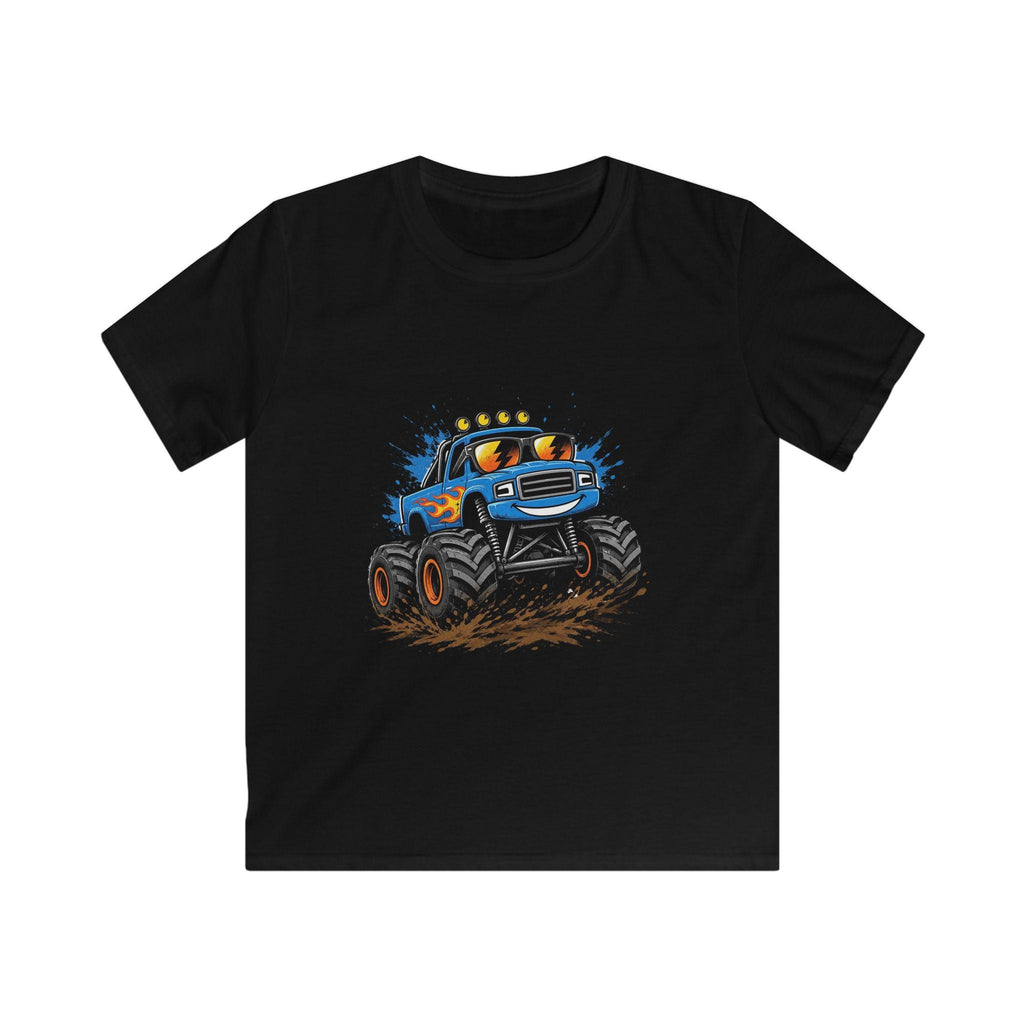 Blue Monster Truck Kids Tee | Mud Splash Racing, Off-Road Vehicle