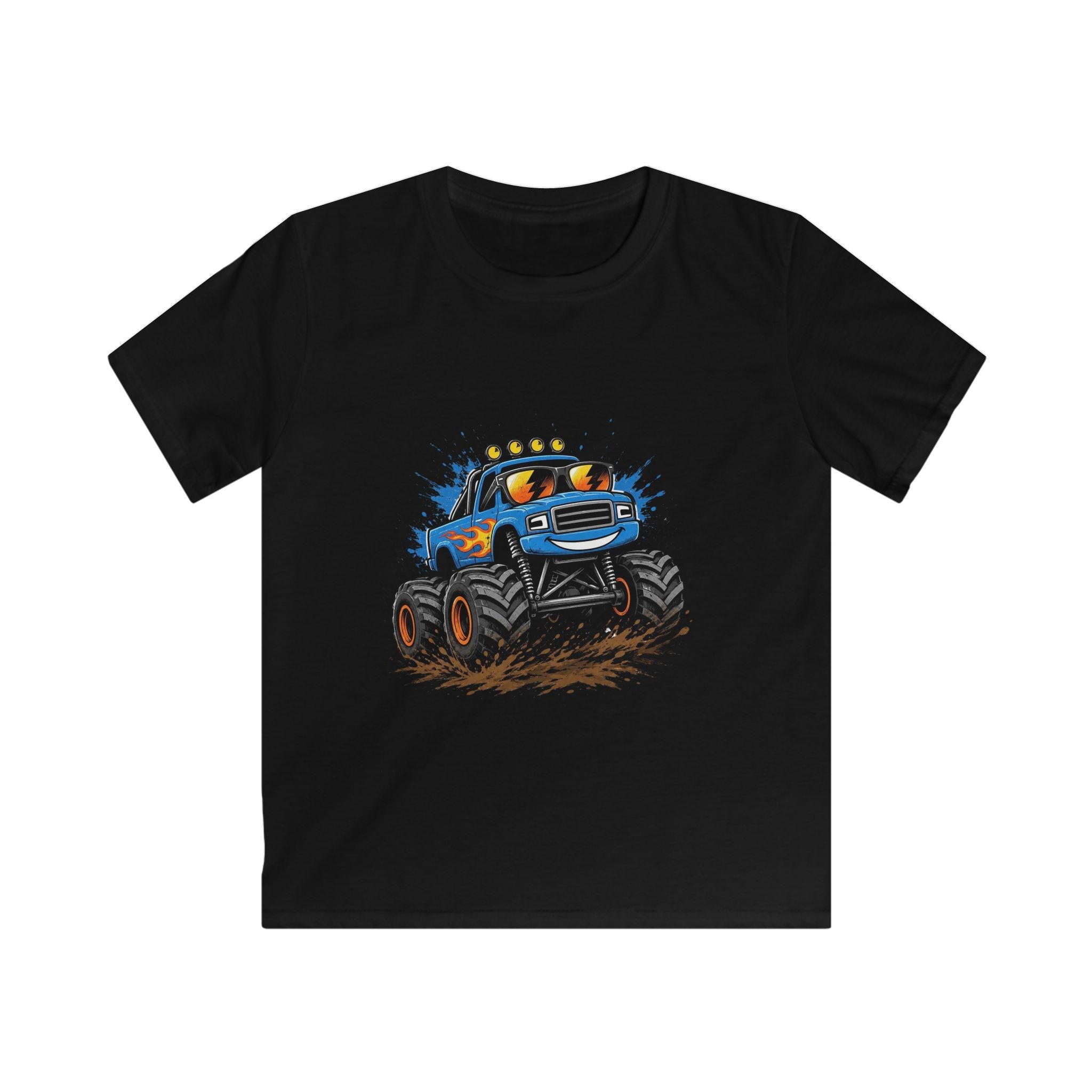 Blue Monster Truck Kids Tee | Mud Splash Racing, Off-Road Vehicle