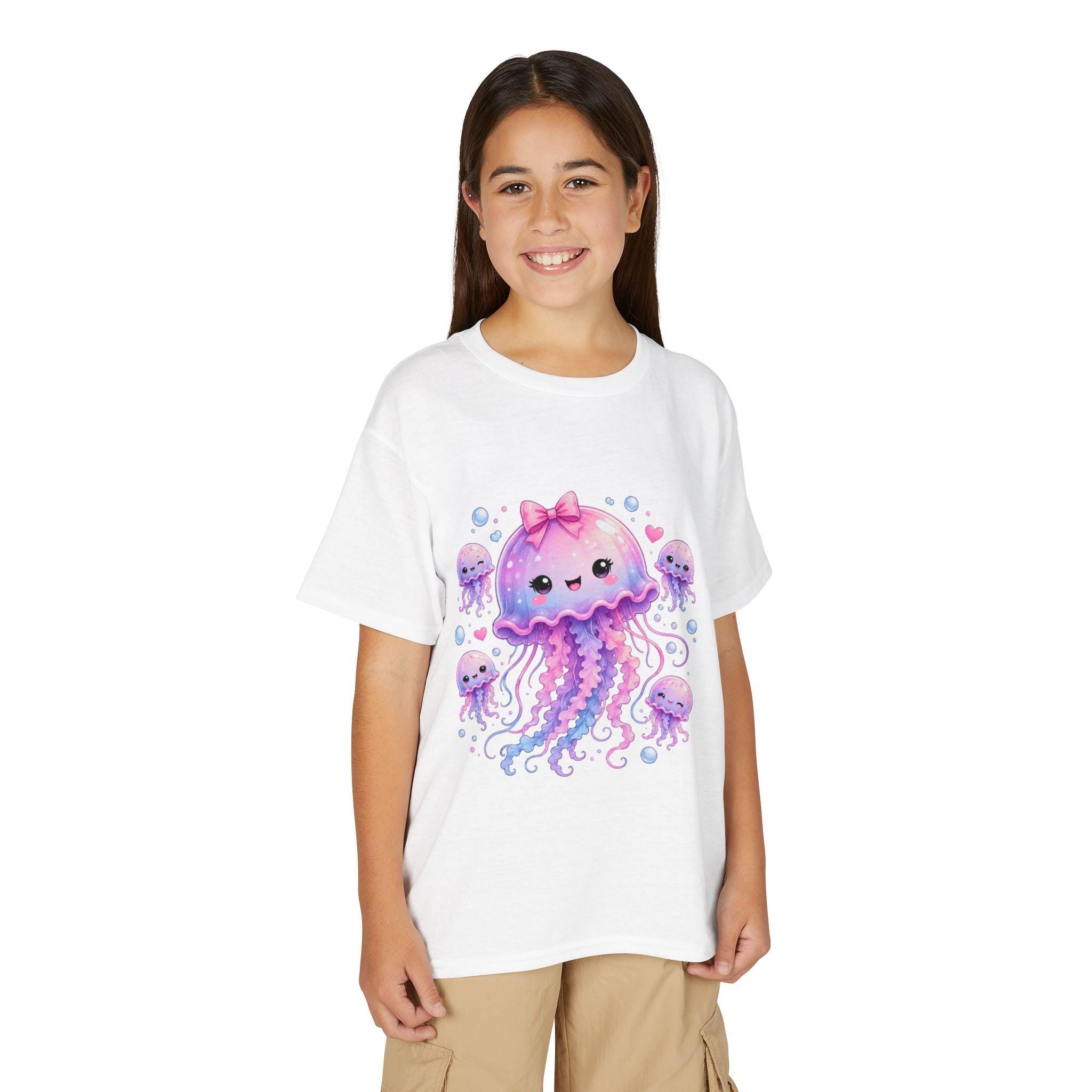 Kawaii Jellyfish Kids T-Shirt | Pastel Pink Purple Cute Octopus
