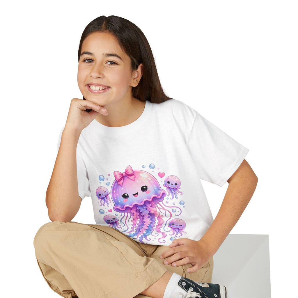 Kawaii Jellyfish Kids T-Shirt | Pastel Pink Purple Cute Octopus