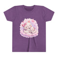 Sleeping Mama and Baby Kittens Youth Tee | Cute Pastel Cat Illustration