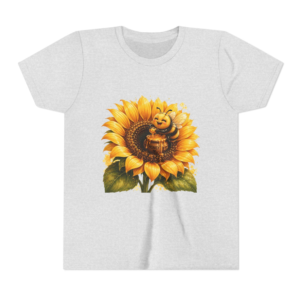 Sunflower with Bee Youth Tee | Kids Floral Nature Shirt