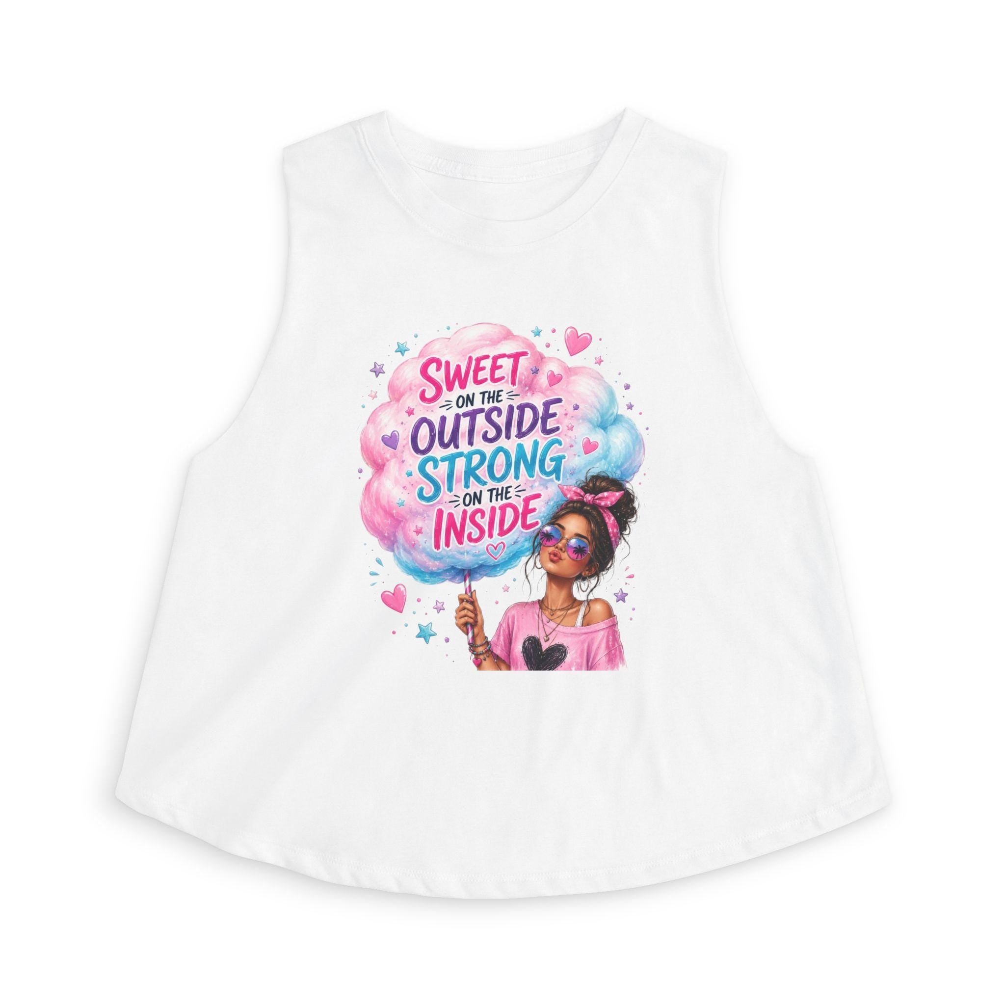 Sweet on the Outside Strong on the Inside Crop Top | Cotton Graphic Tank