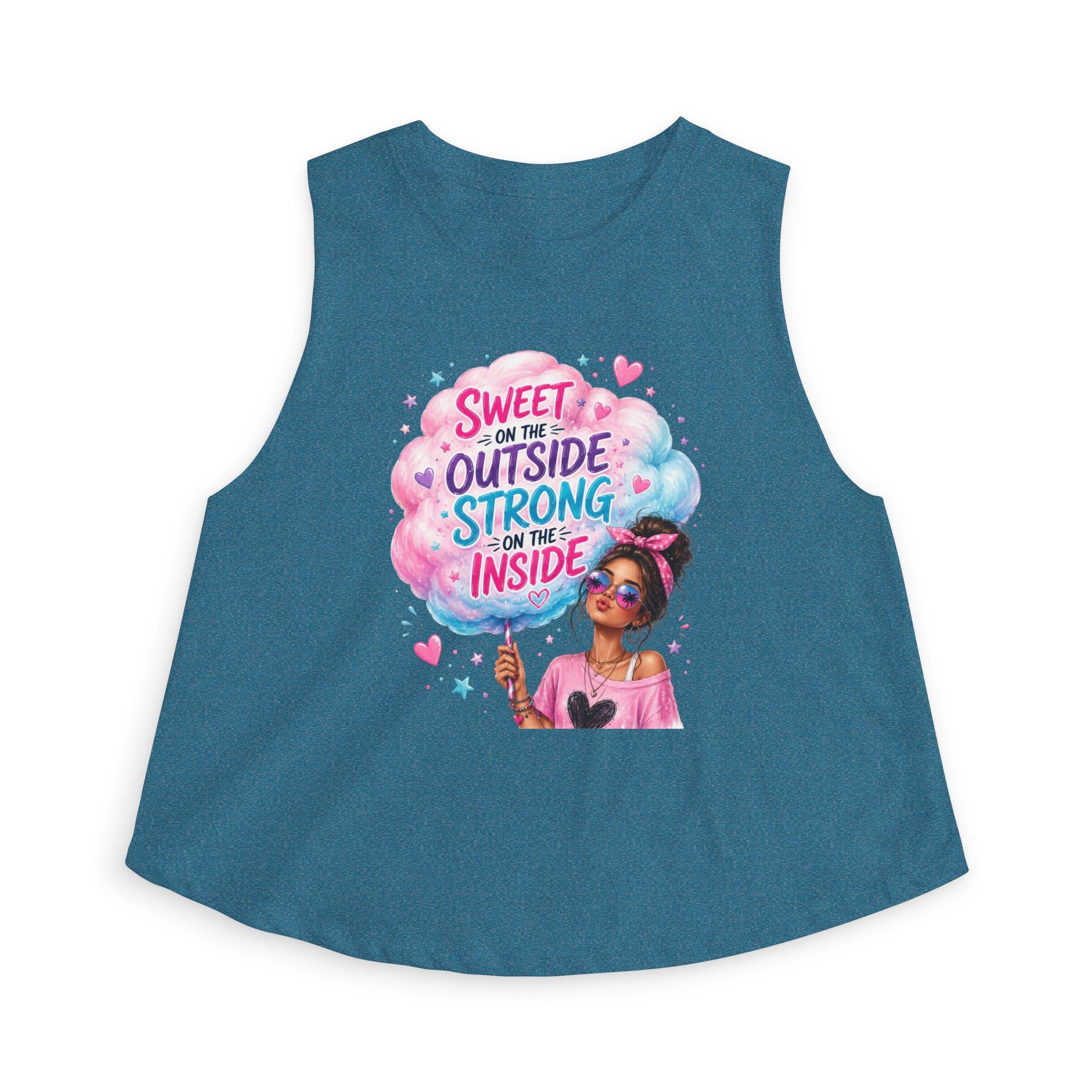 Sweet on the Outside Strong on the Inside Crop Top | Cotton Graphic Tank