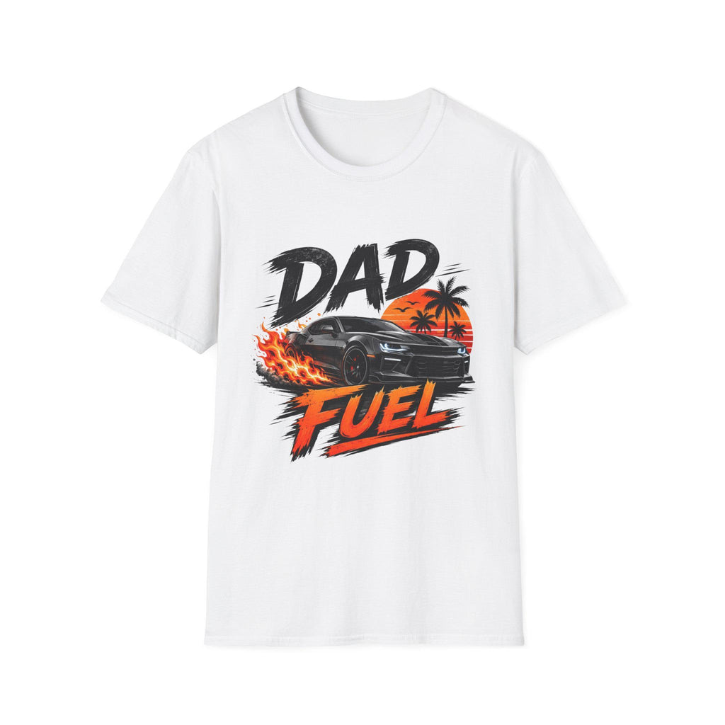 Dad Fuel T-Shirt | Muscle Car Flaming Sunset Dad Shirt