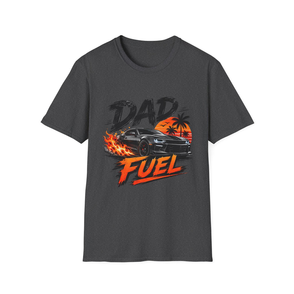 Dad Fuel T-Shirt | Muscle Car Flaming Sunset Dad Shirt